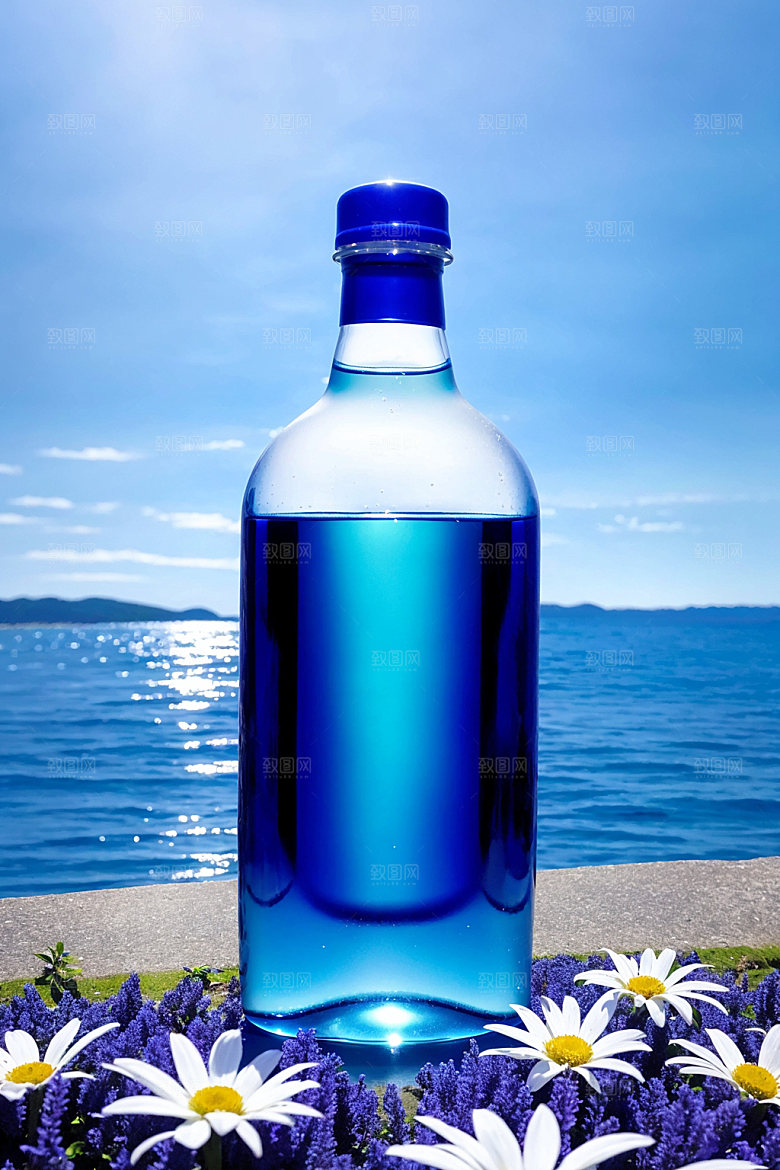 玻璃瓶清新商业效果图