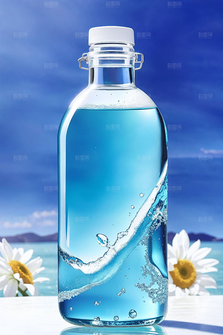 玻璃瓶香水瓶渲染效果图