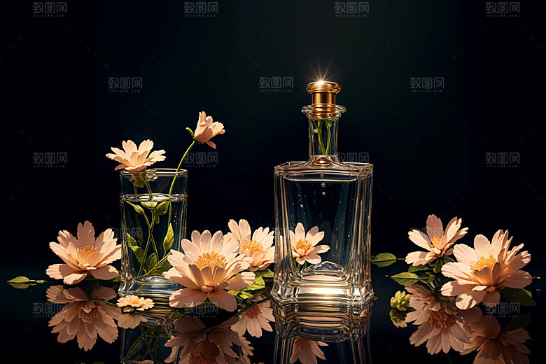 玻璃瓶模型酒瓶效果图