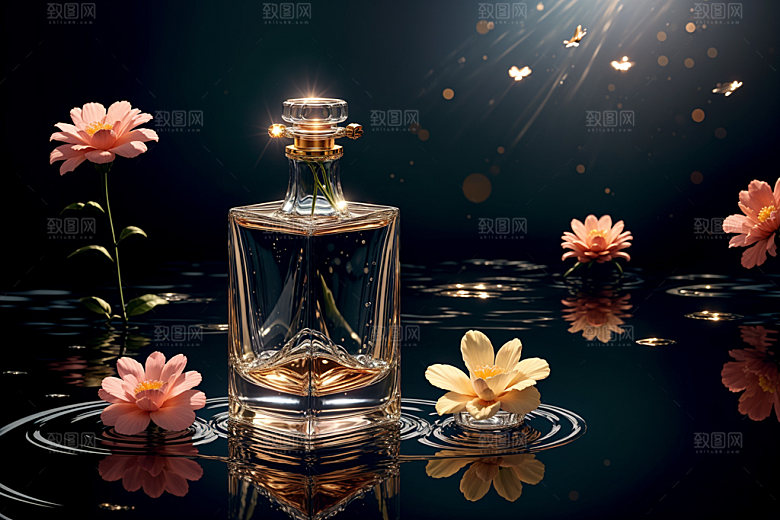 玻璃瓶清新通透效果图