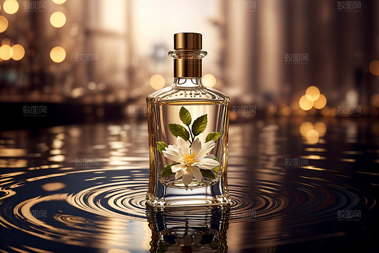 玻璃瓶香水瓶渲染效果图