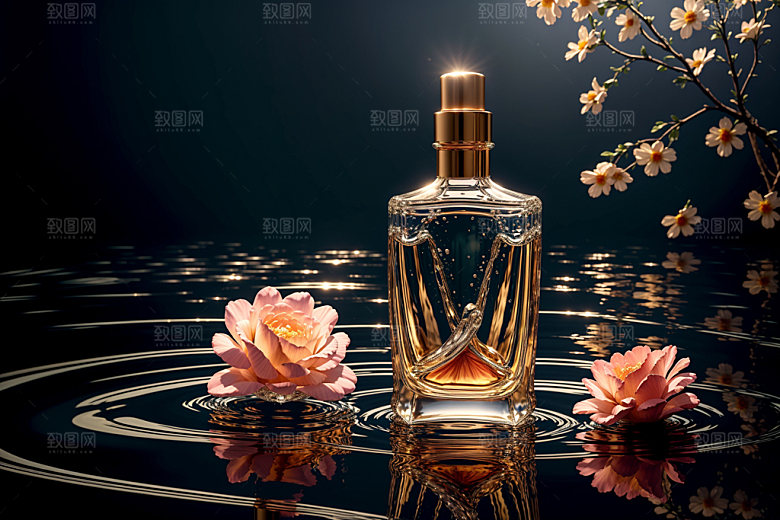 玻璃瓶香水瓶酒瓶效果图