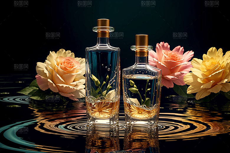 玻璃瓶商业酒瓶效果图