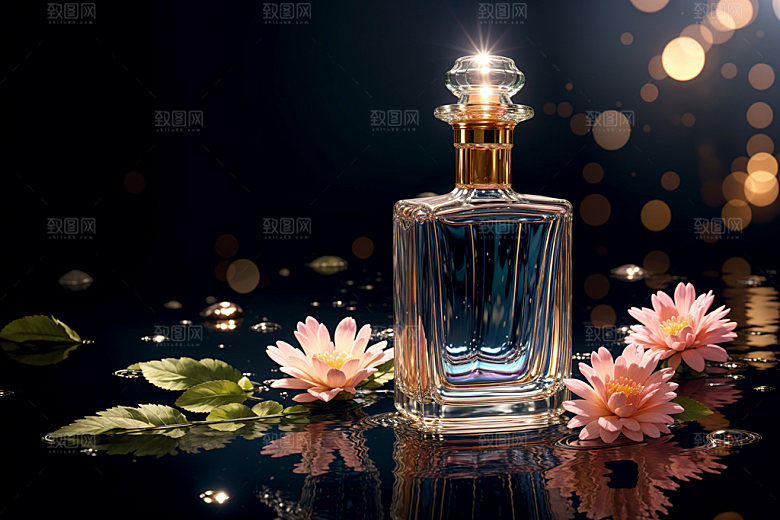 玻璃瓶模型商业效果图