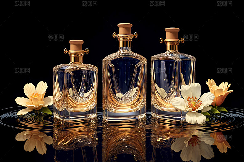 玻璃瓶模型酒瓶效果图