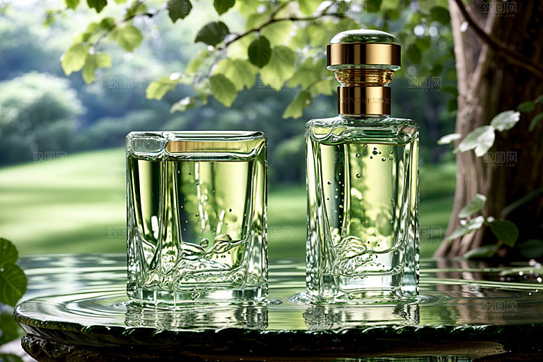 玻璃瓶清新酒瓶效果图