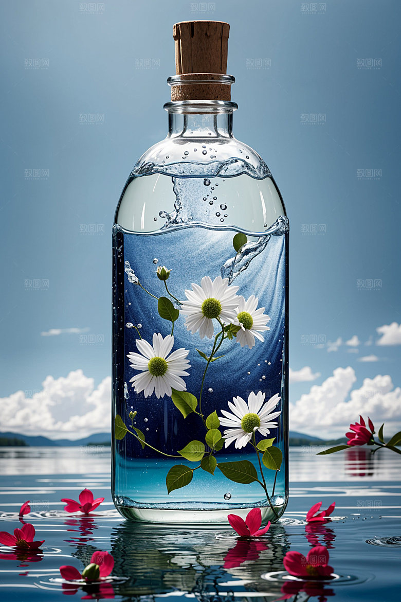 玻璃瓶质感大牌效果图
