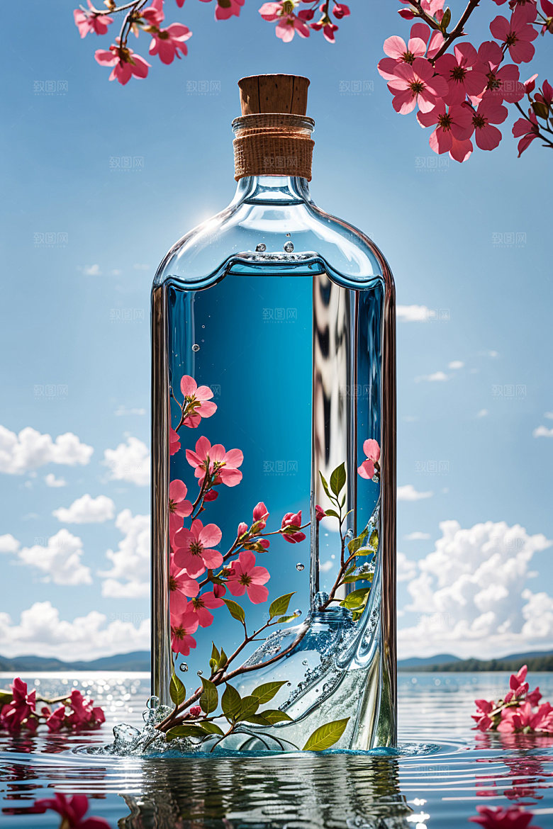 玻璃瓶渲染大牌效果图