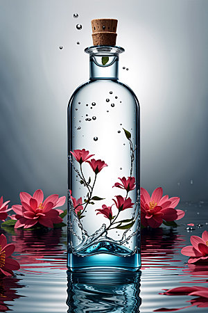 玻璃瓶大牌香水瓶效果图