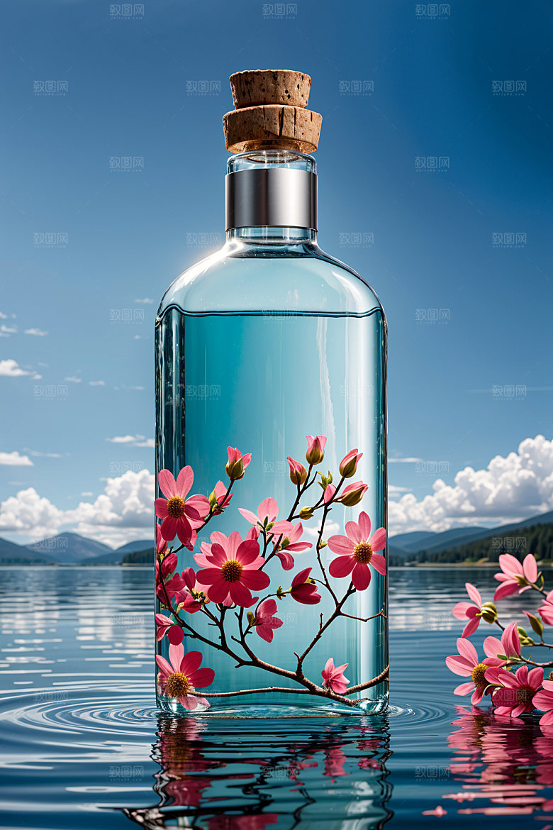 玻璃瓶香水瓶商业效果图