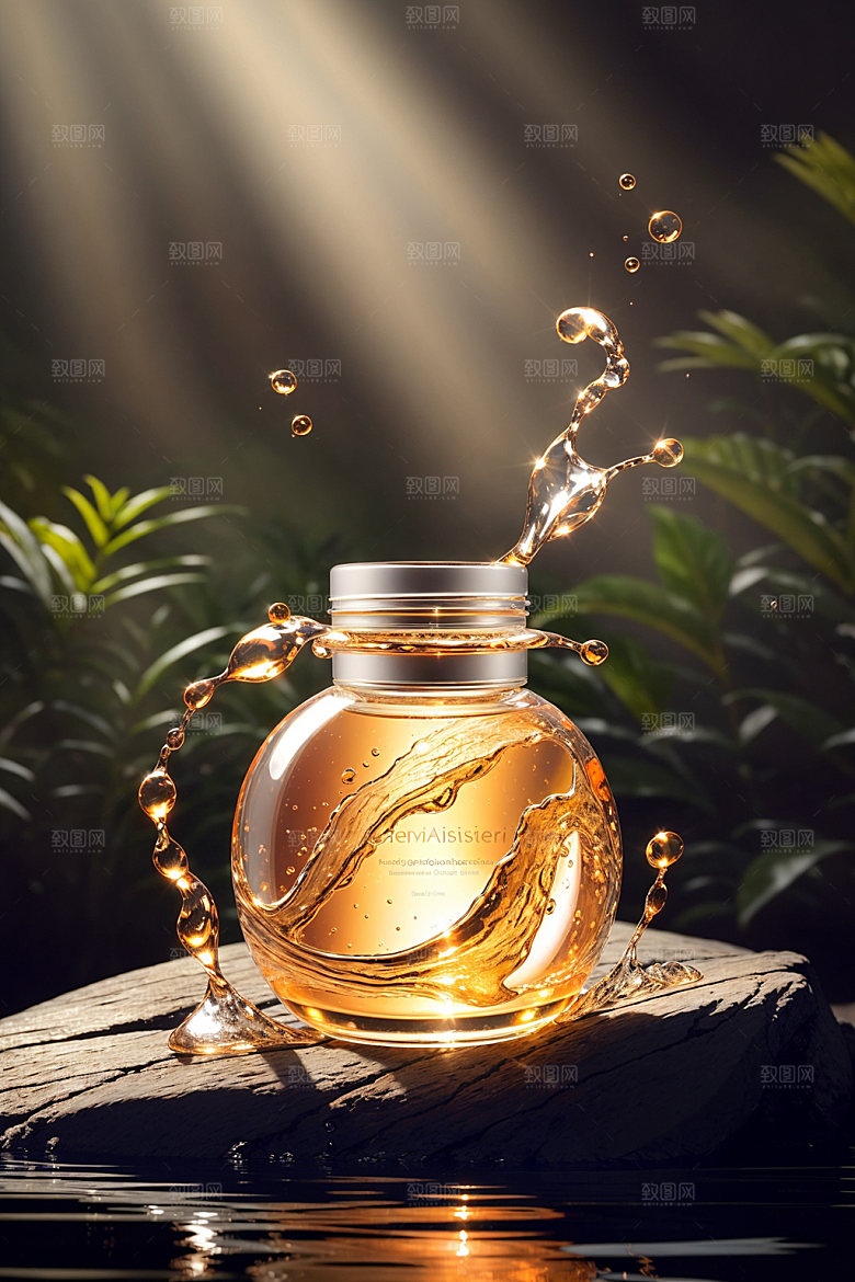 玻璃瓶商业模型效果图