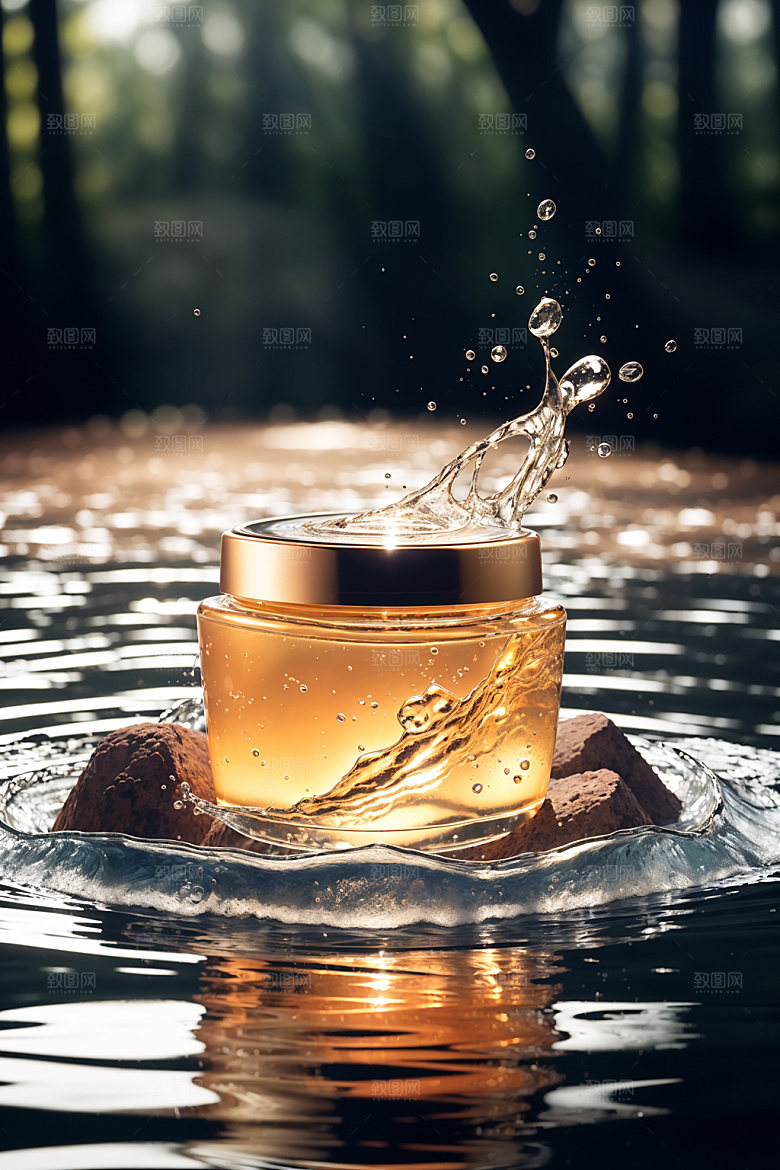 玻璃瓶香水瓶商业效果图
