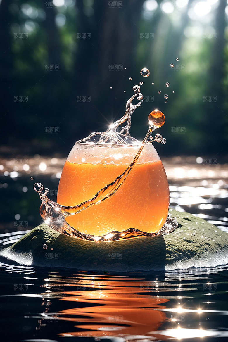 玻璃瓶酒瓶通透效果图