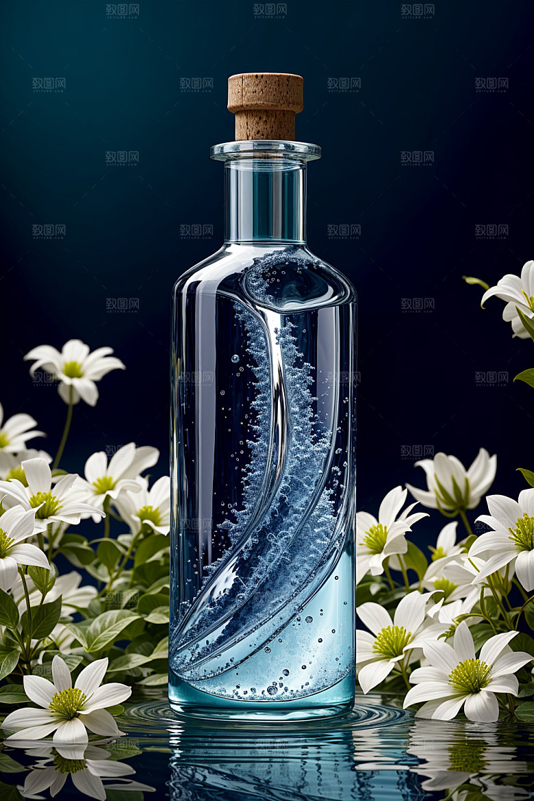 玻璃瓶质感通透效果图