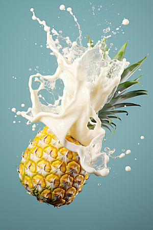 菠萝果汁高清创意摄影图