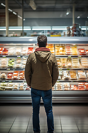 超市购物生活实景百货摄影图