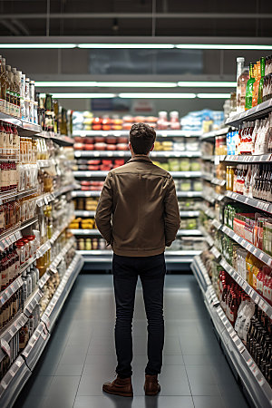 超市购物逛超市逛街摄影图