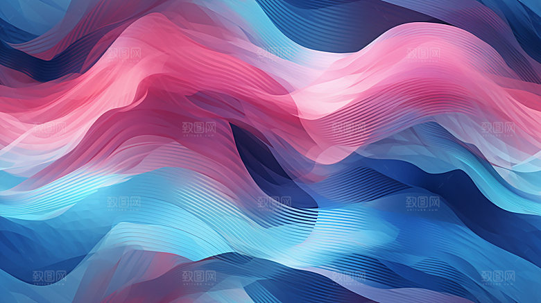 彩色流体层次波纹渐变背景