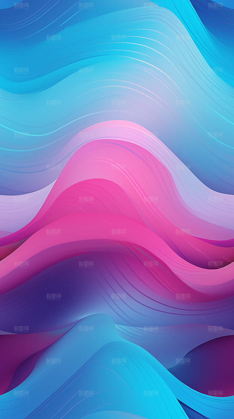 彩色流体丝绸质感波纹渐变背景