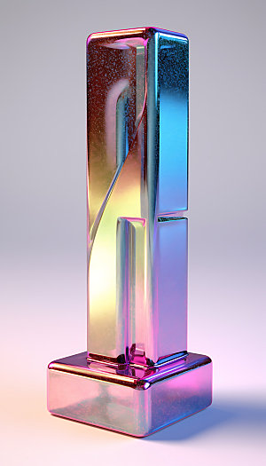 玻璃彩色通透数字模型