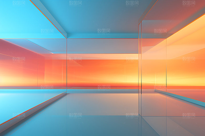 几何玻璃光感光效背景图