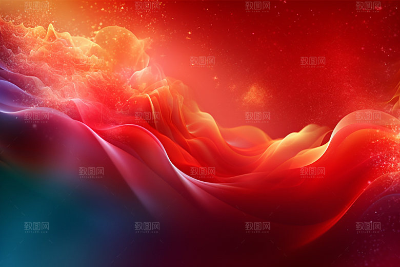 彩色光线波浪线背景图
