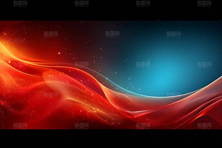 彩色简约波浪线背景图