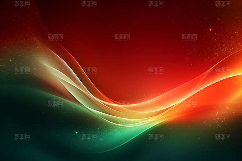 彩色光效波浪线背景图