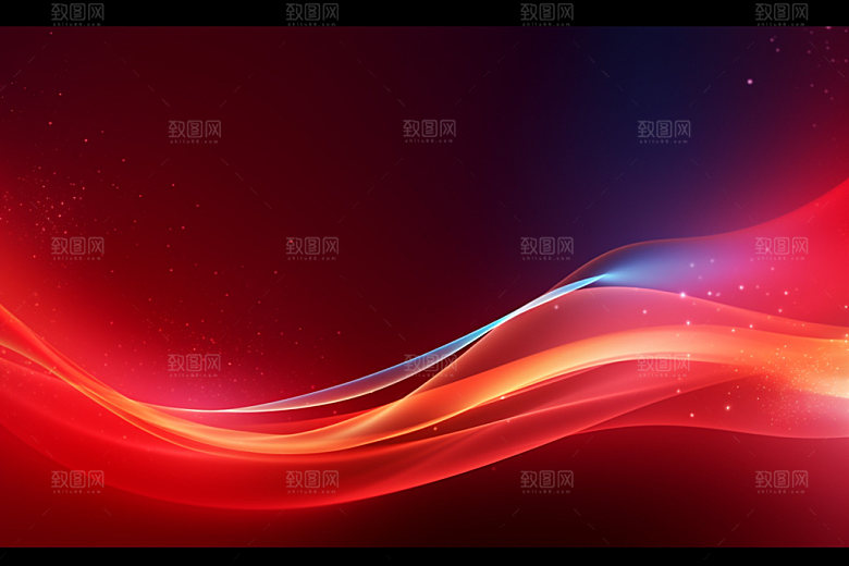 彩色红色波浪线背景图