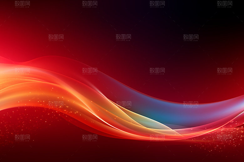 彩色暗红波浪线背景图