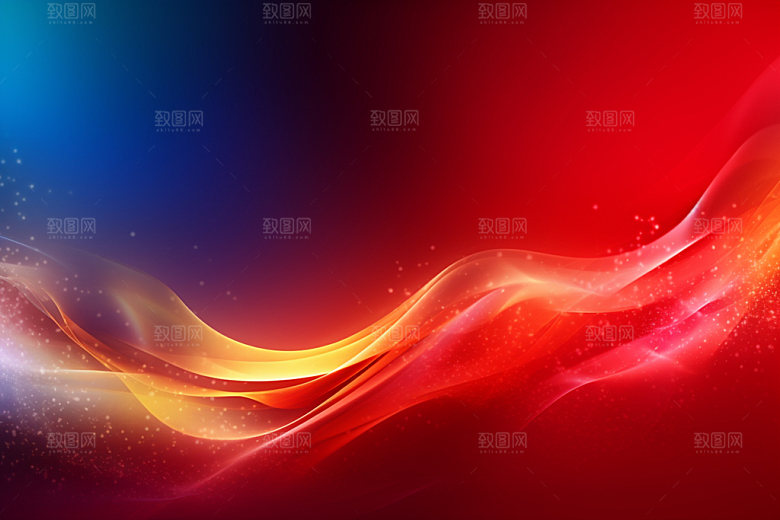 彩色渐变波浪线背景图