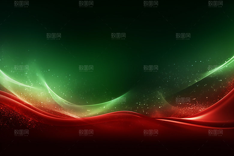 彩色波浪线红色背景图