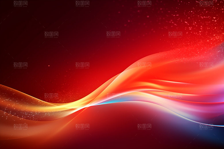 彩色暗红流光背景图