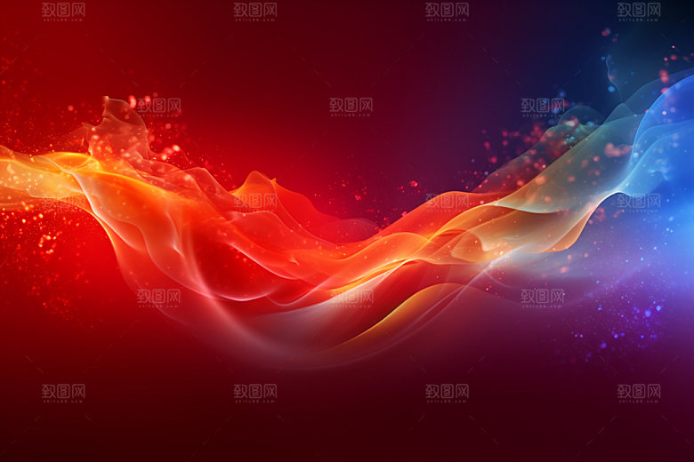 彩色大气波浪线背景图
