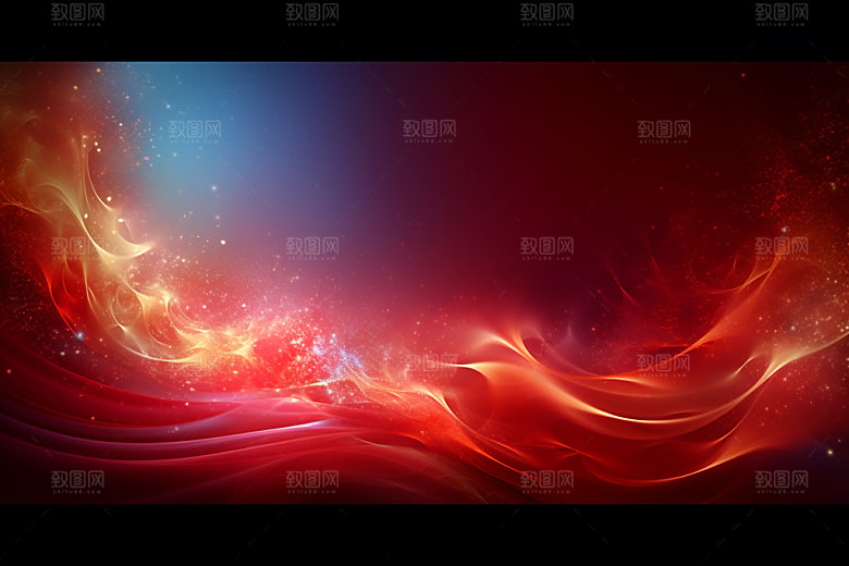 彩色光线红色背景图