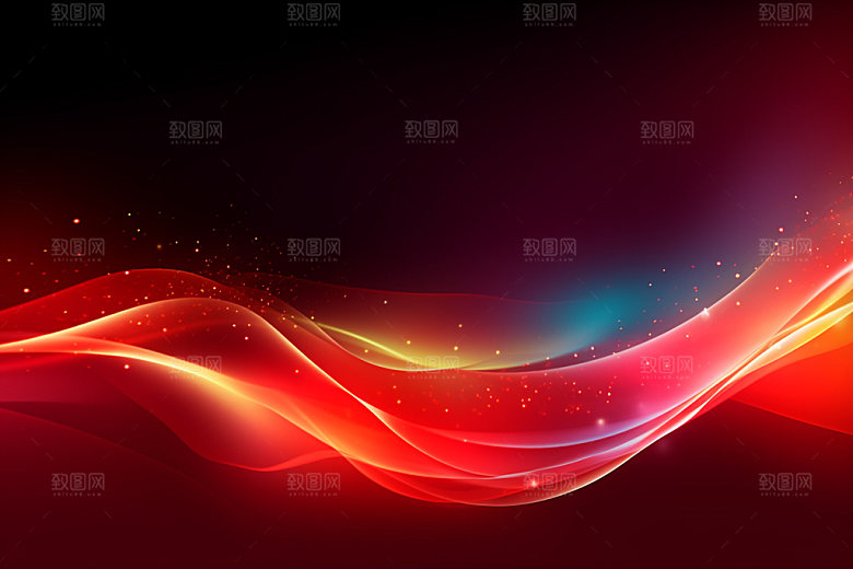 彩色波浪线渐变背景图
