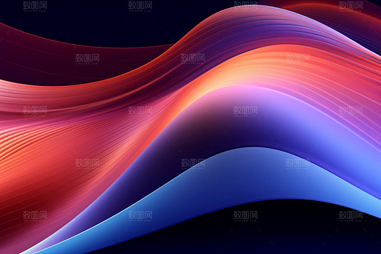 彩色波浪时尚波纹背景图
