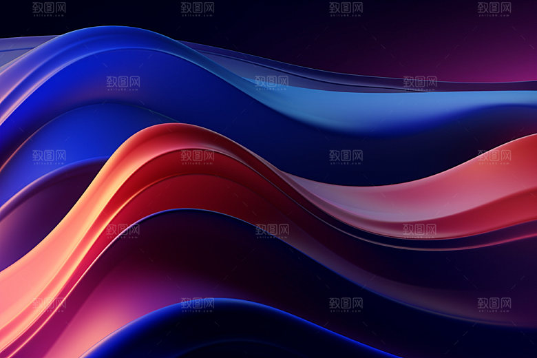 彩色波浪渐变流体背景图