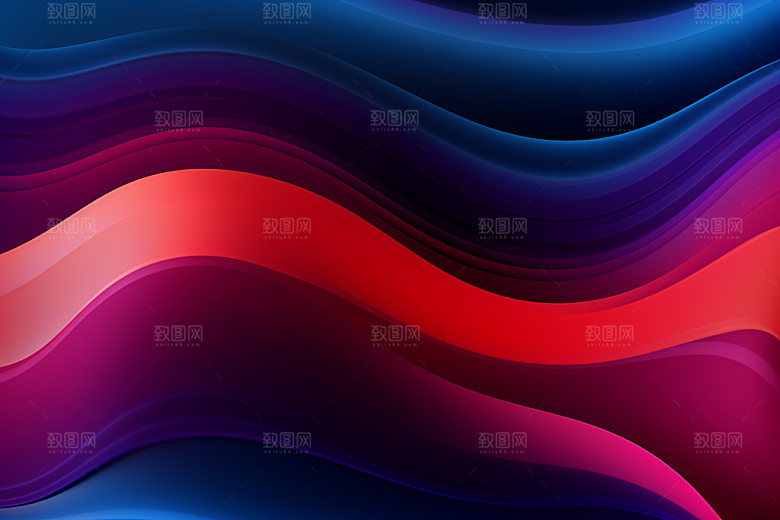 彩色波浪炫彩时尚背景图