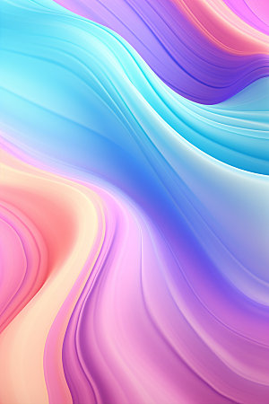 彩色波浪流线丝绸背景图