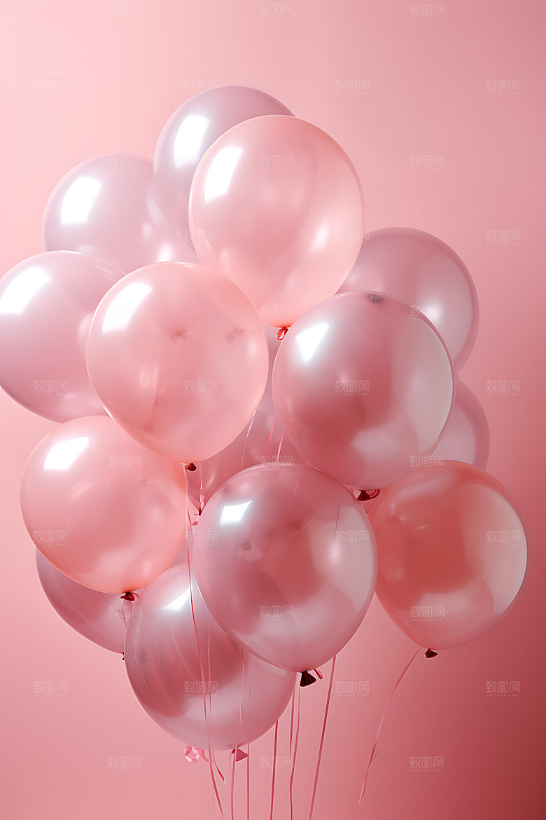 彩色气球生日聚会立体模型