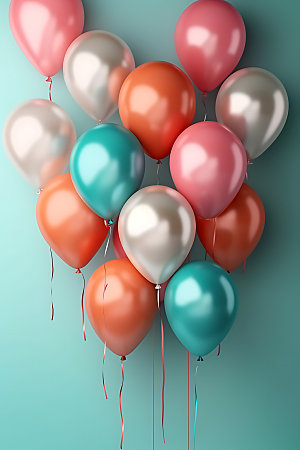 彩色气球缤纷唯美模型