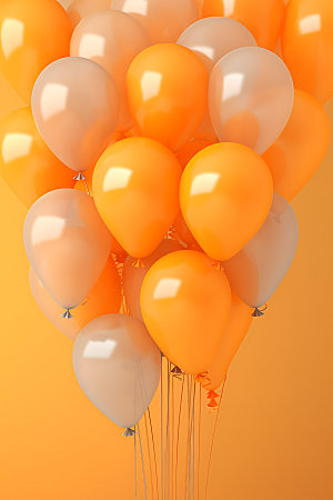 彩色气球高清立体模型