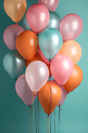 彩色气球立体生日聚会模型