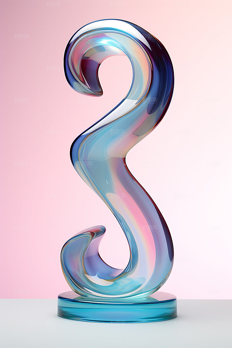 彩色透明质感通透数字素材