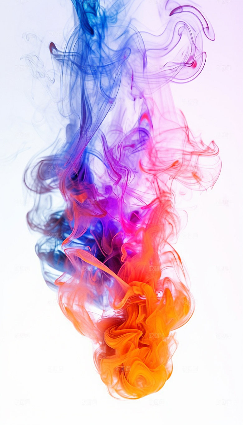 彩色烟雾炫彩立体背景图