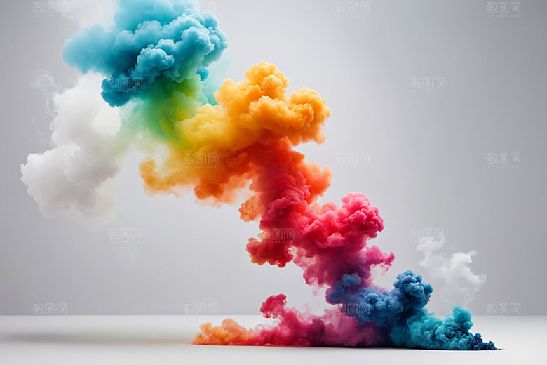 彩色烟雾炫彩艺术感背景图