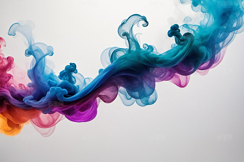 彩色烟雾艺术感质感背景图