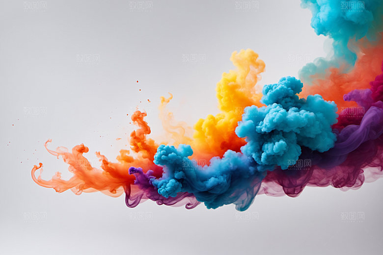 彩色烟雾质感艺术感背景图