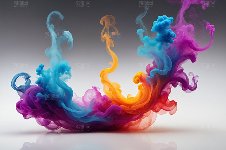 彩色烟雾质感艺术感背景图